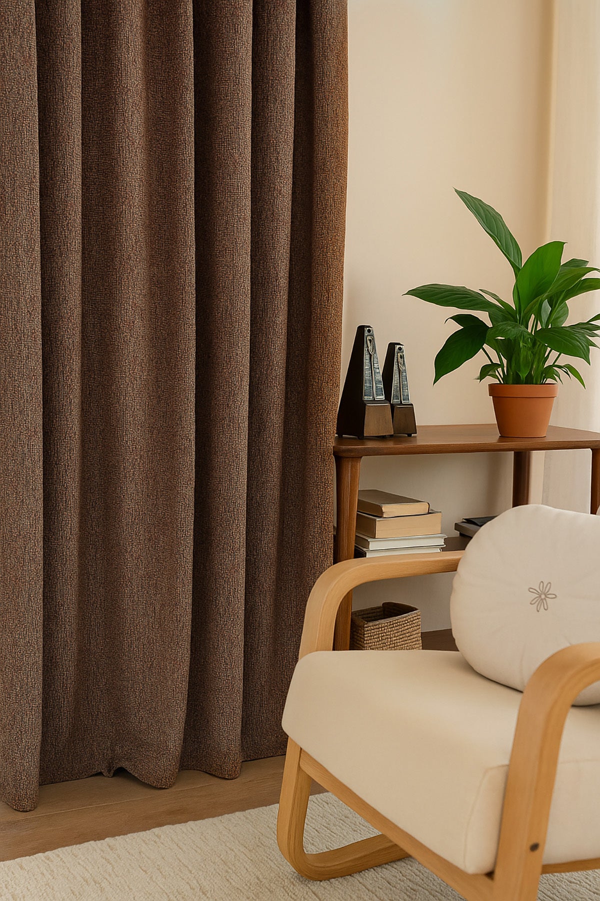 Dekoratif Şık %5 Simli Natural Yumuşak Dökümlü Fon Perde Salon Oturma Odası Yatak Odası Antre — Sarı