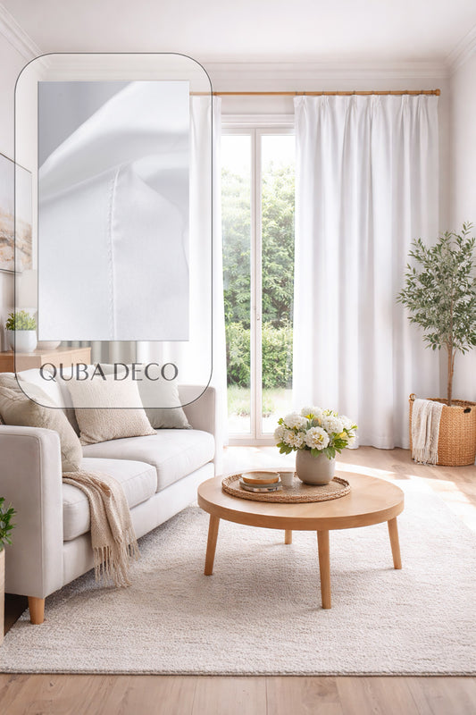 Modern Dayanıklı Düz Beyaz Güneşlik Perde Salon Oturma Odası Yatak Odası Çocuk Odası — Beyaz