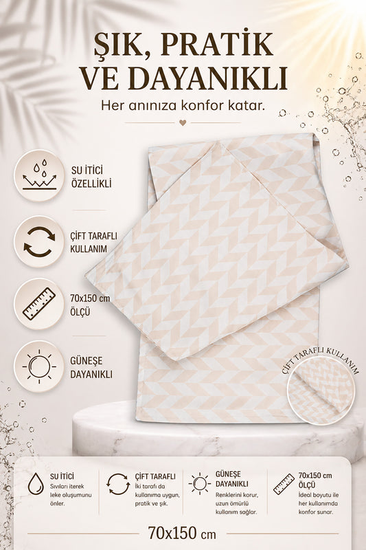 Outdoor Su İtici Çift Katlı Plaj Şezlong Kamp Piknik Balkon Matı — Bej