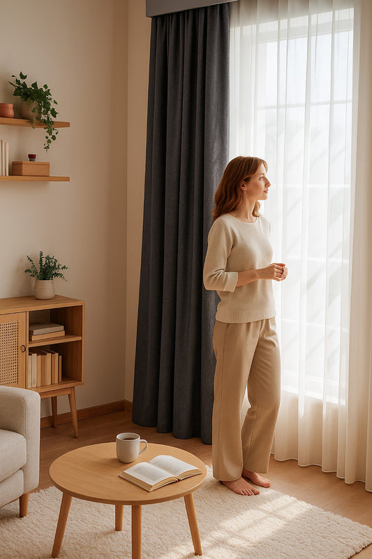 Dekoratif Şık %5 Simli Natural Yumuşak Dökümlü Fon Perde Salon Oturma Odası Yatak Odası Antre