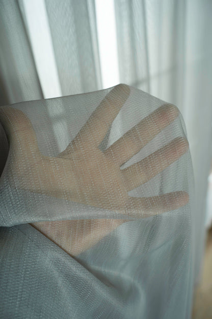 Soft Dokulu Şık Pileli Tül Perde Salon Oturma Odası Yatak Odası Çocuk Odası —  Gri
