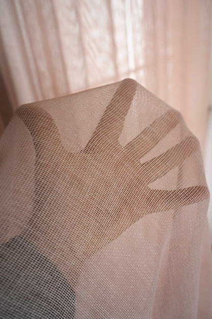 Natural Modern File Dokulu Keten Tül Perde PİLELİ Salon Oturma Odası Yatak Odası Çocuk Odası — Pembe
