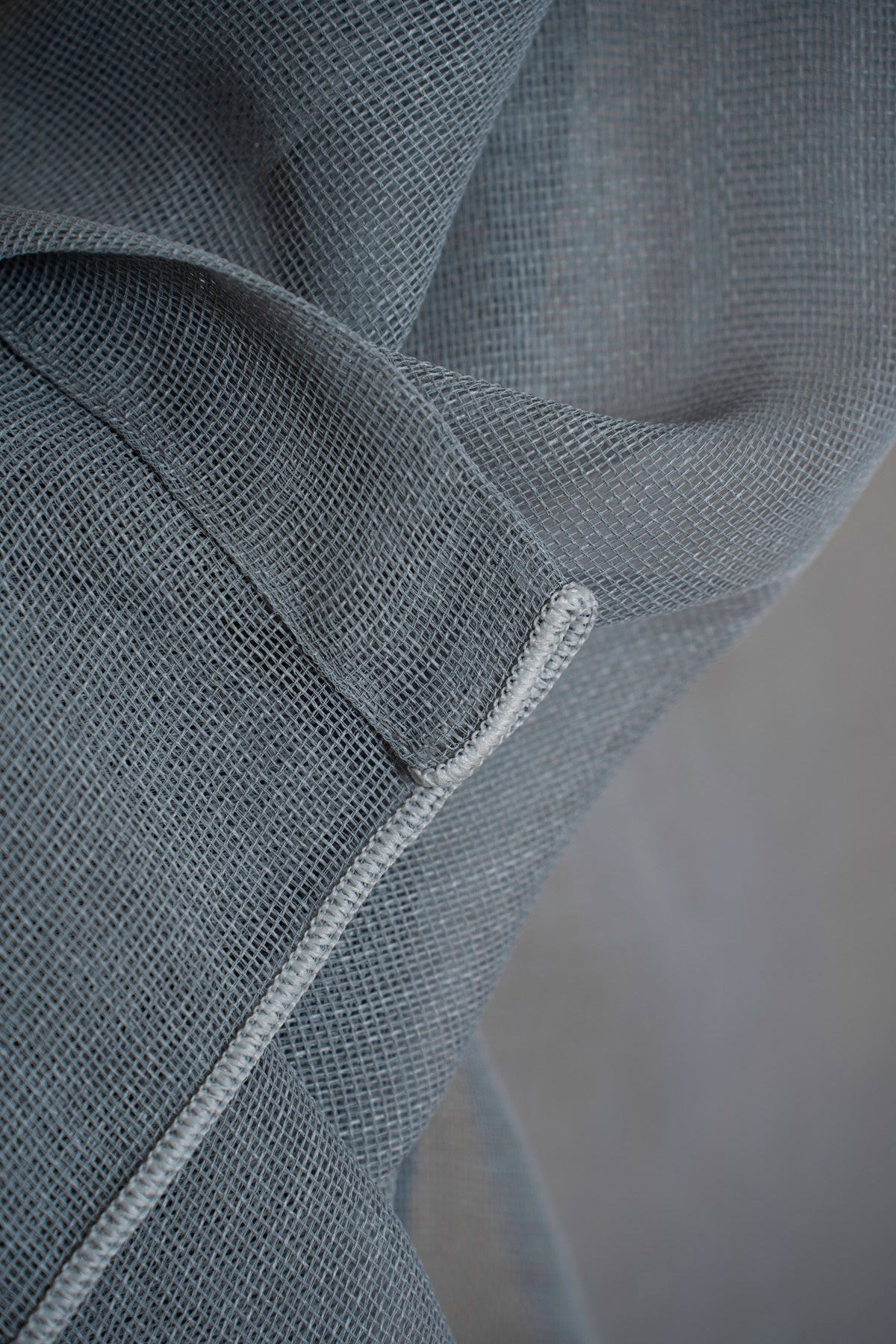 Natural Modern File Dokulu Keten Tül Perde PİLELİ Salon Oturma Odası Yatak Odası Çocuk Odası — Gri