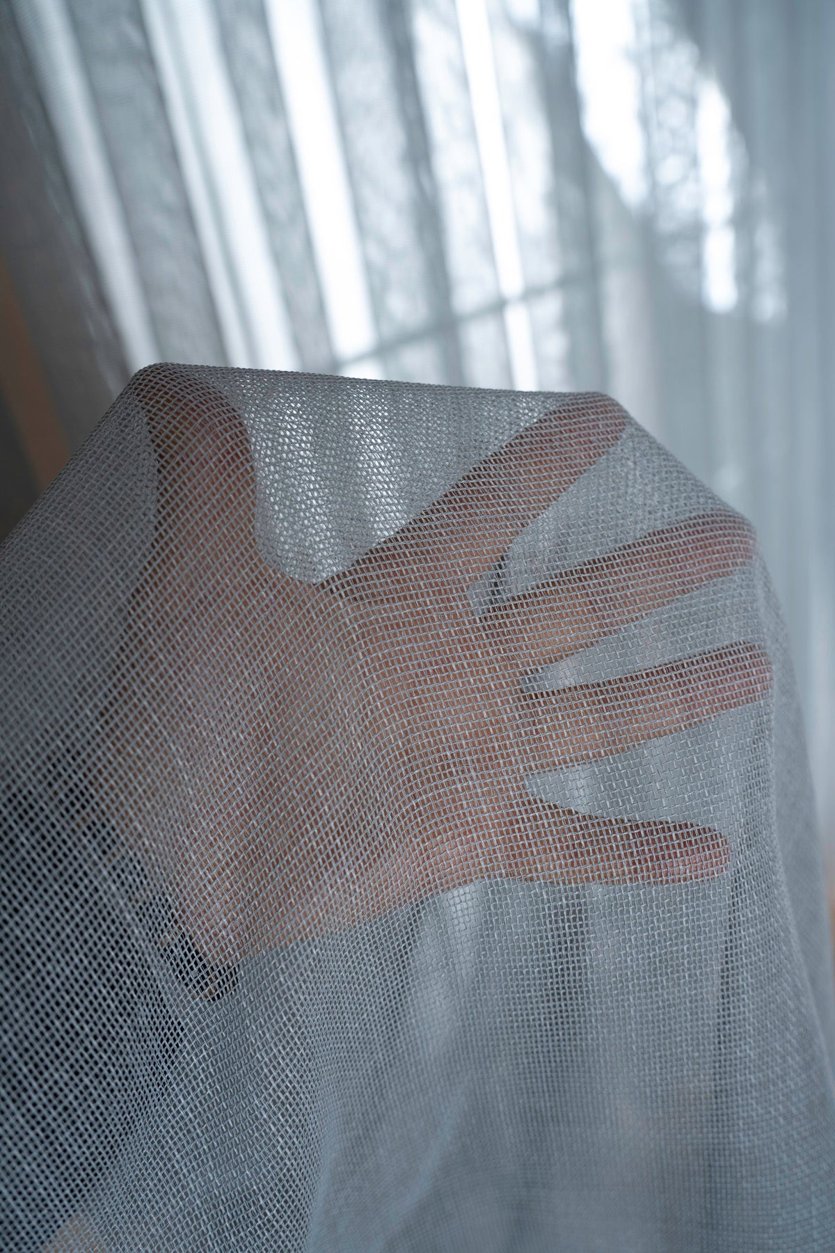 Natural Modern File Dokulu Keten Tül Perde PİLELİ Salon Oturma Odası Yatak Odası Çocuk Odası — Gri