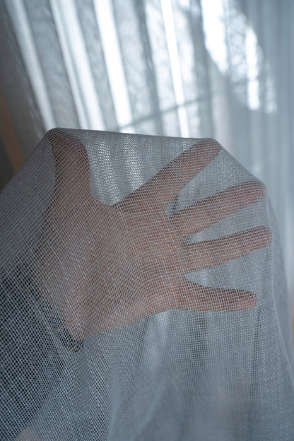 Natural Modern File Dokulu Keten Tül Perde PİLELİ Salon Oturma Odası Yatak Odası Çocuk Odası — Gri