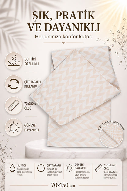 Outdoor Su İtici Çift Katlı Plaj Şezlong Kamp Piknik Balkon Matı — Bej