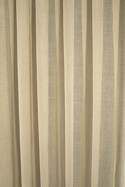 Natural Modern File Dokulu Keten Tül Perde PİLELİ Salon Oturma Odası Yatak Odası Çocuk Odası — Krem