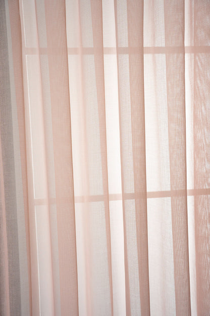 Natural Modern File Dokulu Keten Tül Perde PİLELİ Salon Oturma Odası Yatak Odası Çocuk Odası — Pembe