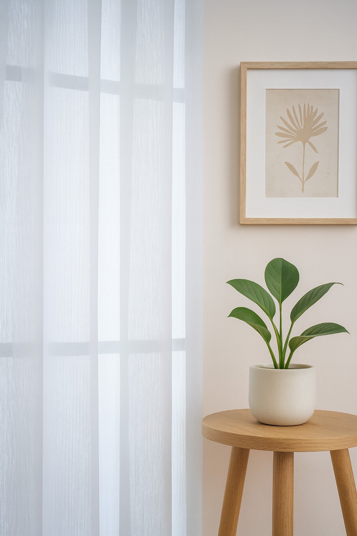Soft Dokulu Şık Pileli Tül Perde Salon Oturma Odası Yatak Odası Çocuk Odası — Beyaz