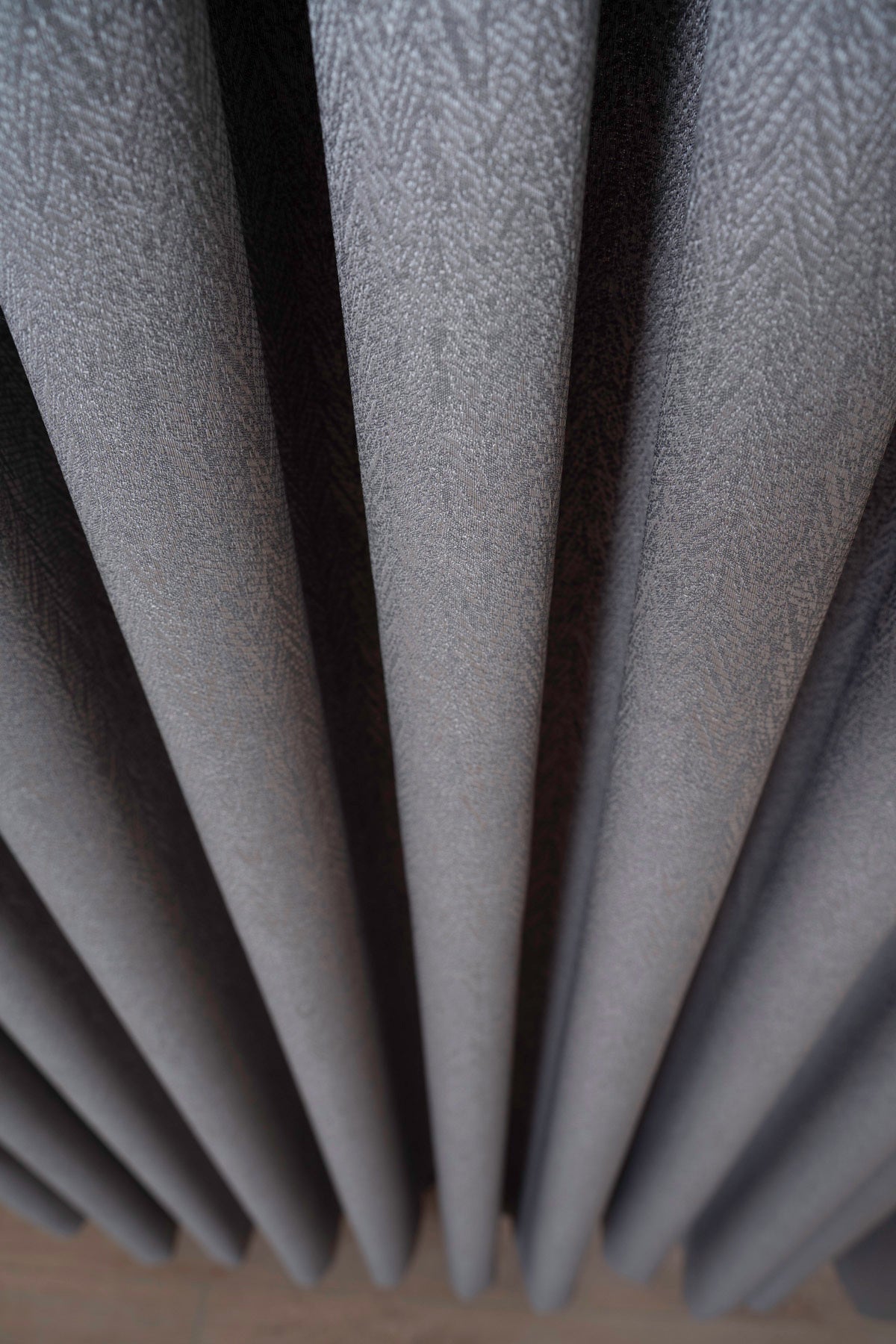 Balıksırtı Dokulu Premium Jakar Fon Perde Salon Oturma Odası Yatak Odası Çocuk Odası — Gri