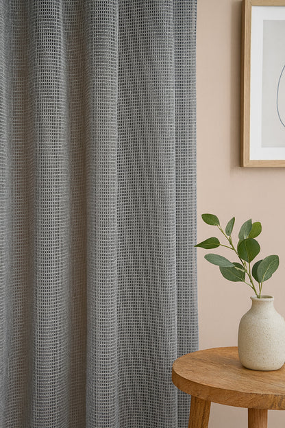 Premium Seri Yoğun Dokulu Pileli Tül Perde Salon Oturma Odası Yatak Odası Çocuk Odası —  Gri