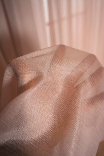 Soft Dokulu Şık Pileli Tül Perde Salon Oturma Odası Yatak Odası Çocuk Odası — Pembe