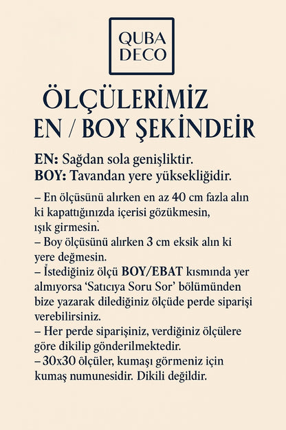 Doğal Dokulu Keten Görünümlü Dekoratif PİLESİZ Fon Perde Salon Yatak Odası